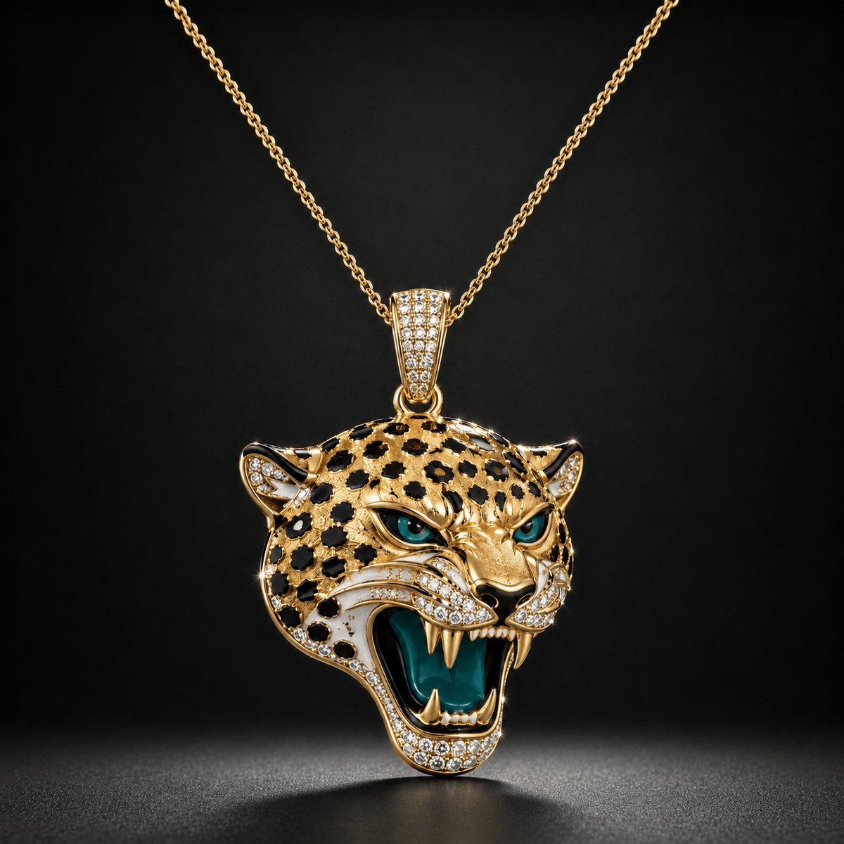 JSVJ Solid Gold Chain with Diamond Pendant BMD