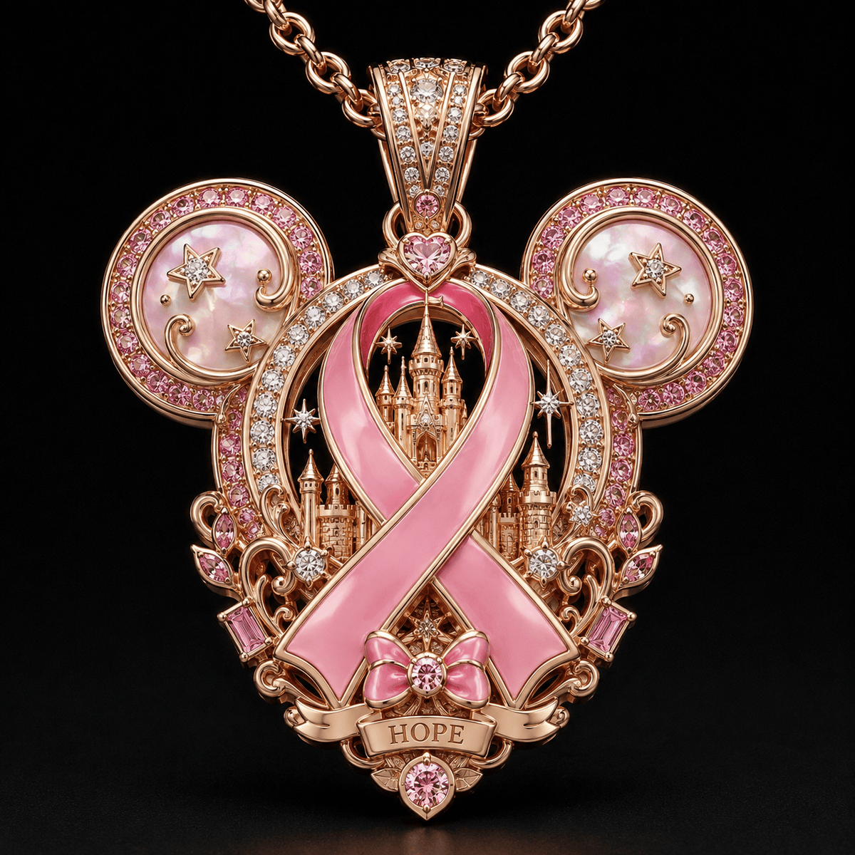 DSN Solid Gold Chain with Diamond Pendant PDL