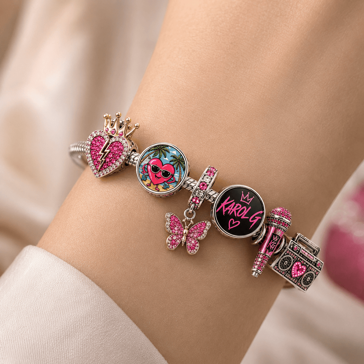 KRG Silver Charm Bracelet Set BMD