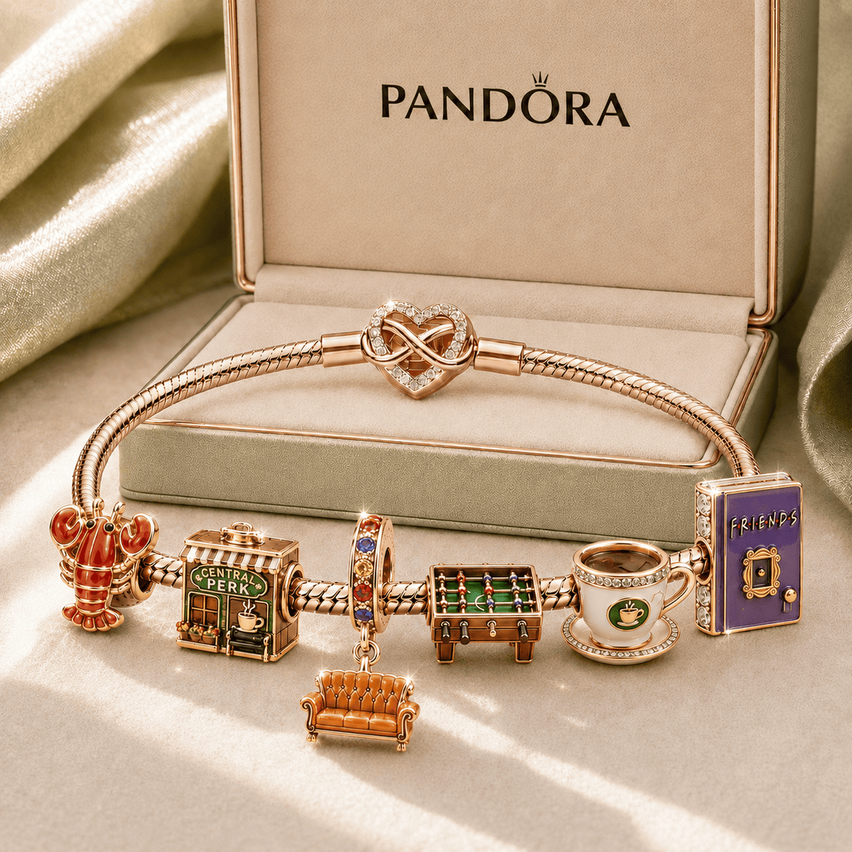 FRS Rose Gold Charm Bracelet Set TMH