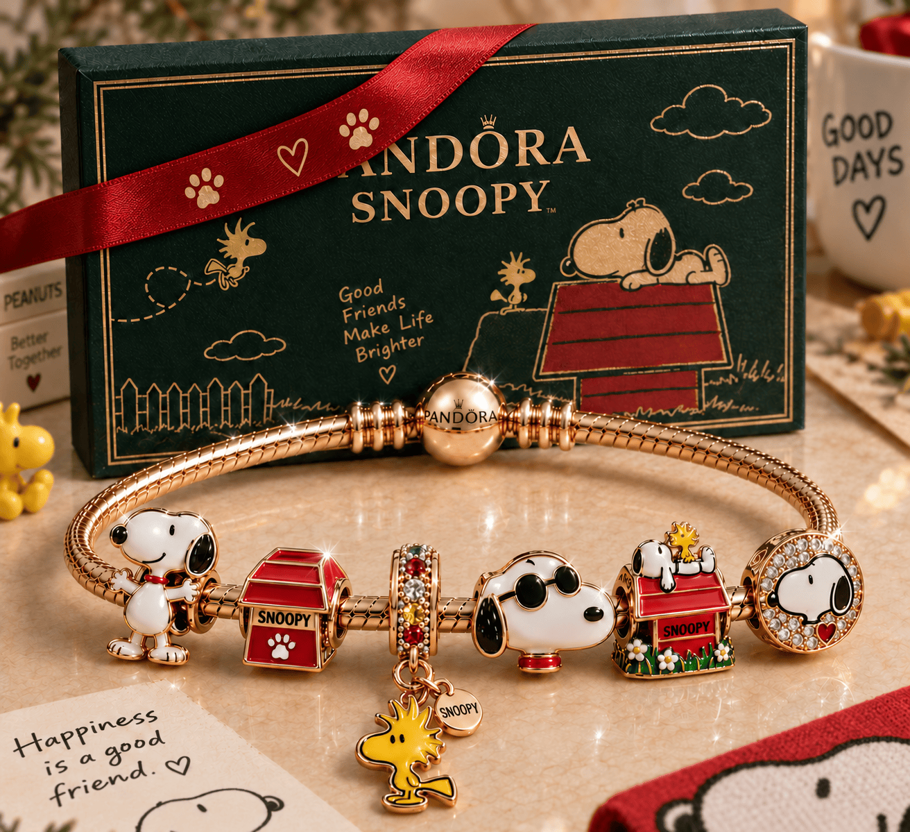 SPNY Gold Charm Bracelet Set PNPA