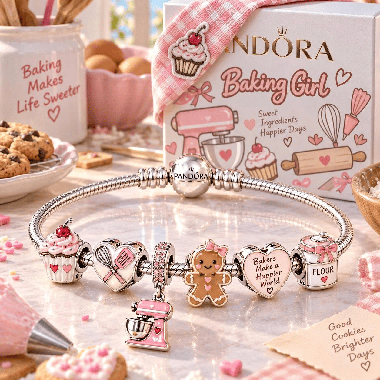 BKG Silver Charm Bracelet Set TTN