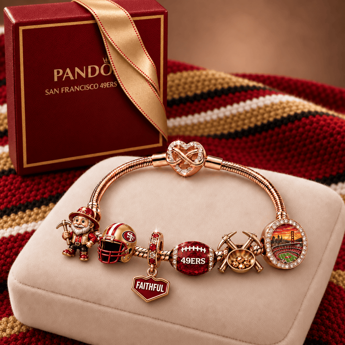SF49 Rose Gold Charm Bracelet Set TMH