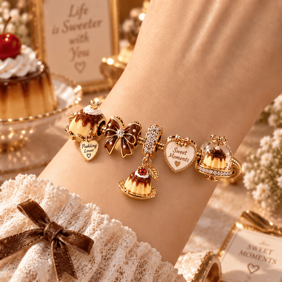 PUD Gold Charm Bracelet Set PTT