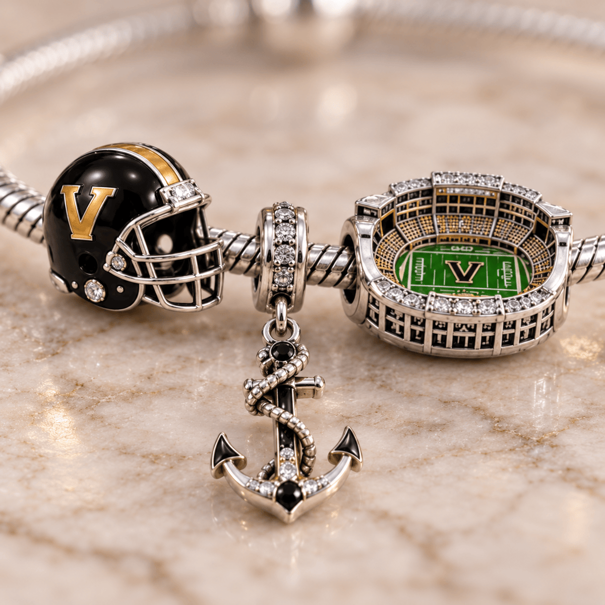 VDBC Silver Charm Bracelet Set PTKL