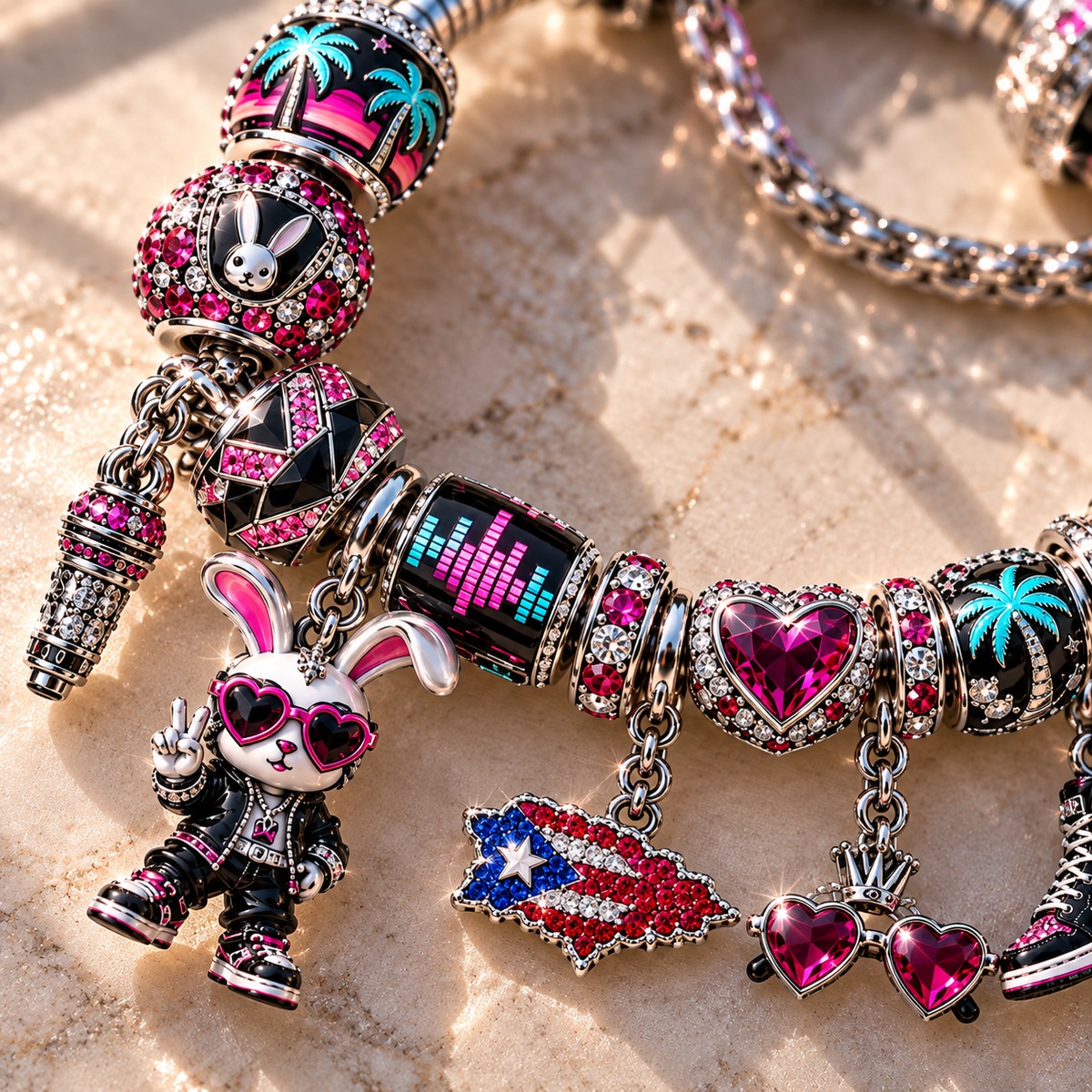 BBN Silver Charm Bracelet Set NTTB
