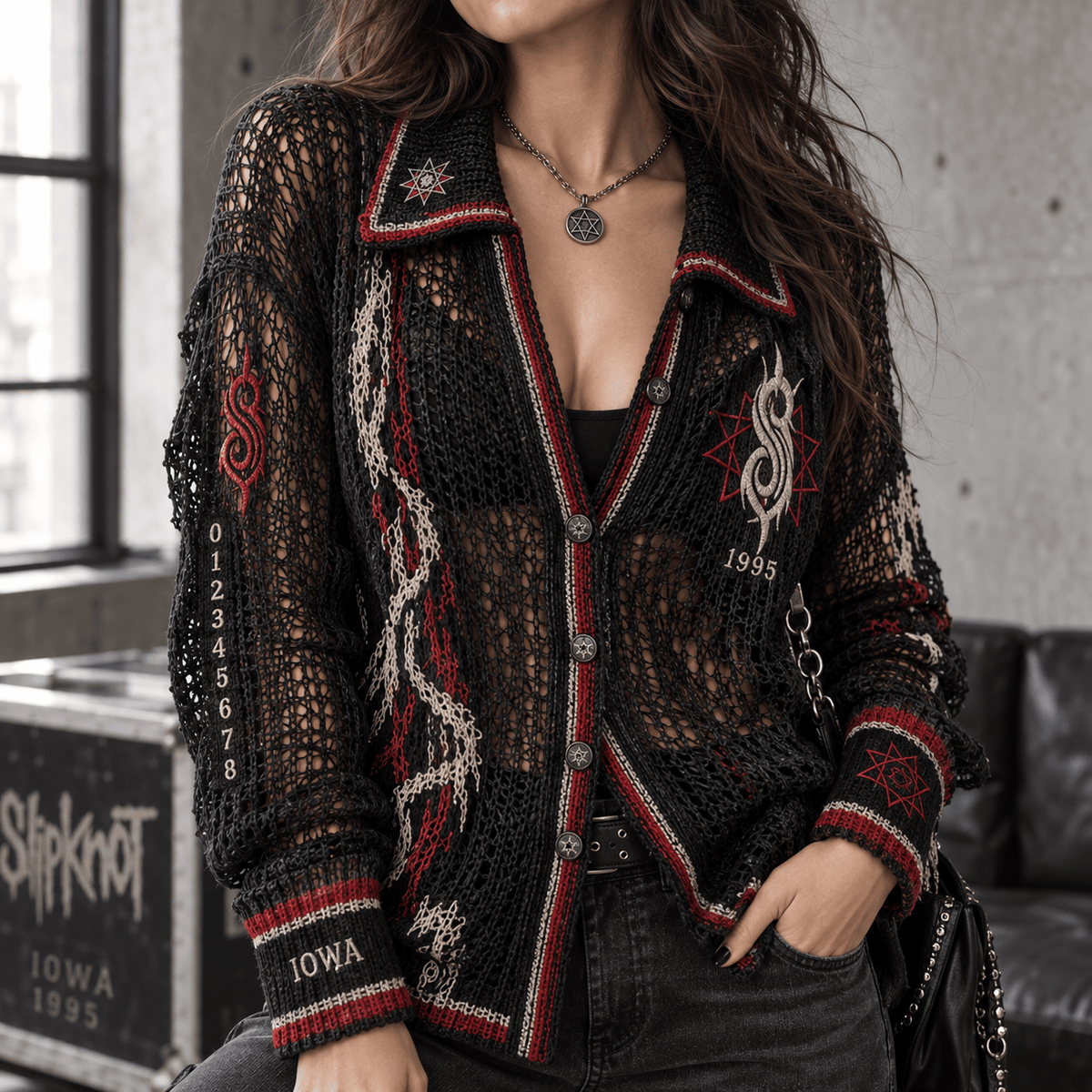 SLK Women’s Open-Knit Cardigan DNBN