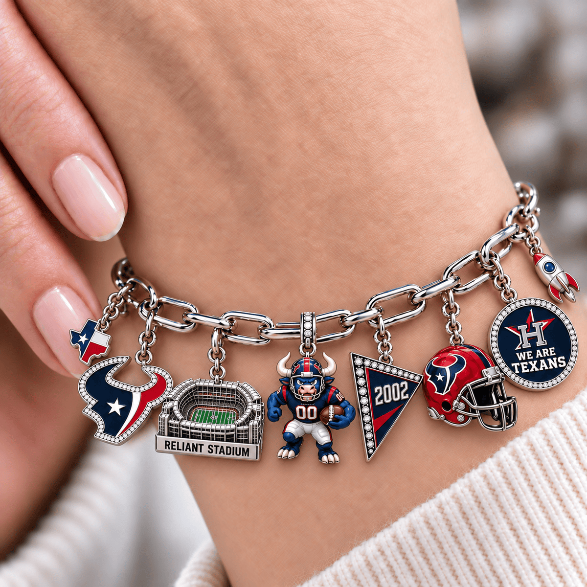 HTX Silver Charm Bracelet Set NTVA